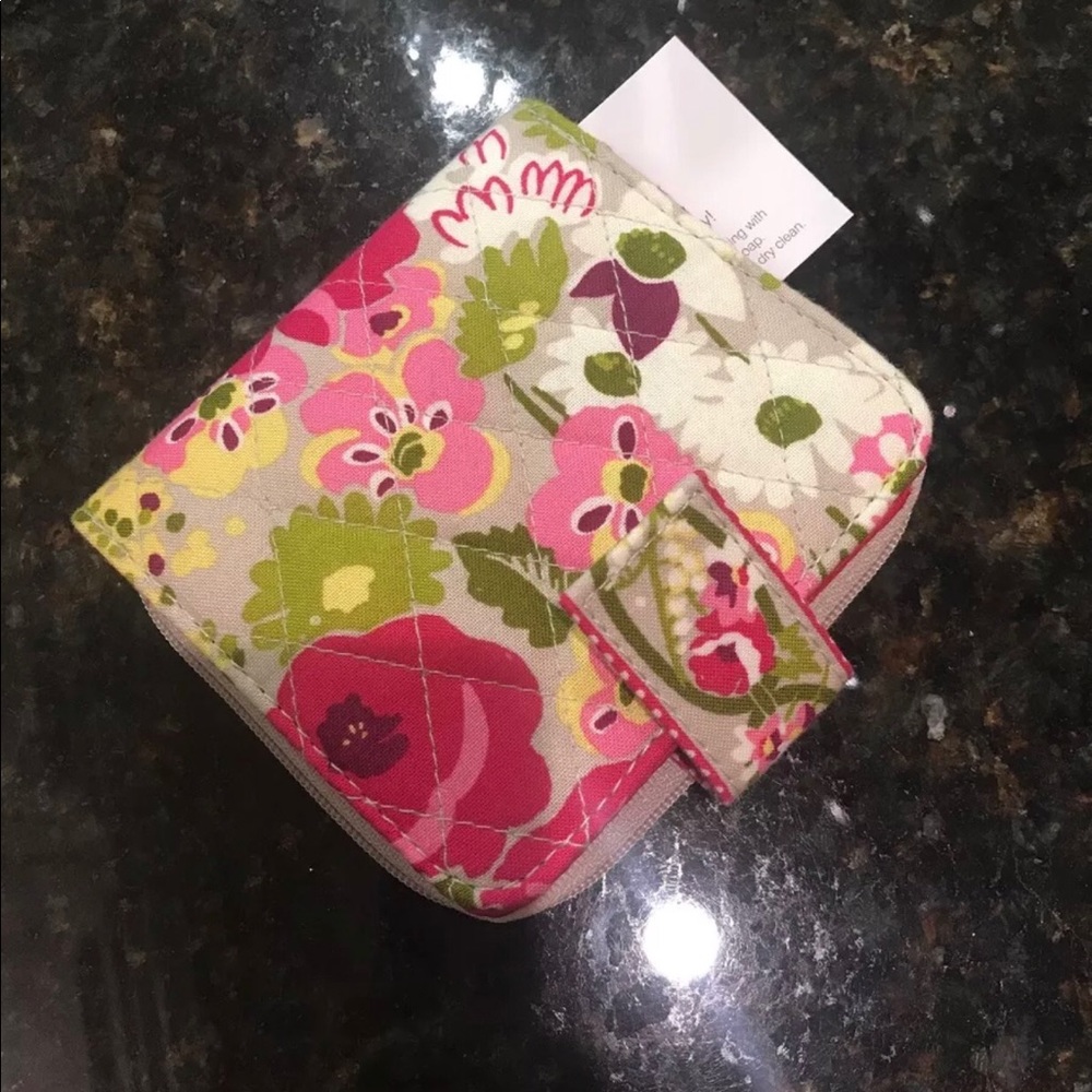 Vera Bradley pink and tank wallet NWT